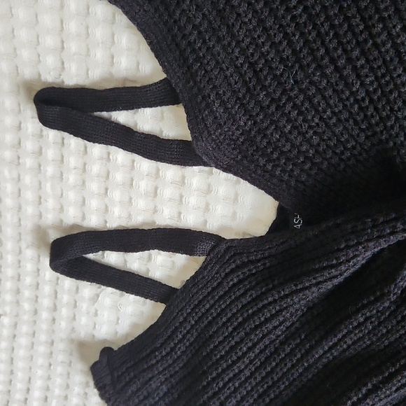 Chunky knit tie long sleeve Fashion nova sweater M Goth BASICS - Picture 10 of 11